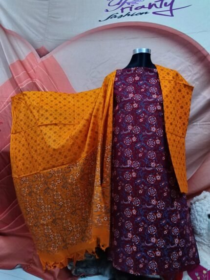 সেলাই করা প্রিন্টেড থ্রি পিস (Code-101)